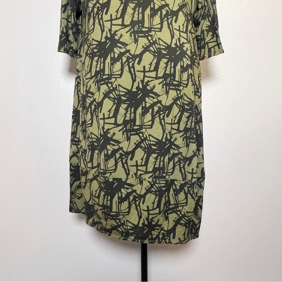•TRUTH + STYLE• 3/4-Length Sleeve Jersey Midi‎ Dress in Green Black Print XLP - Picture 8 of 9
